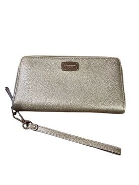 Michael Kors Metallic Gold Zip-Around Wristlet